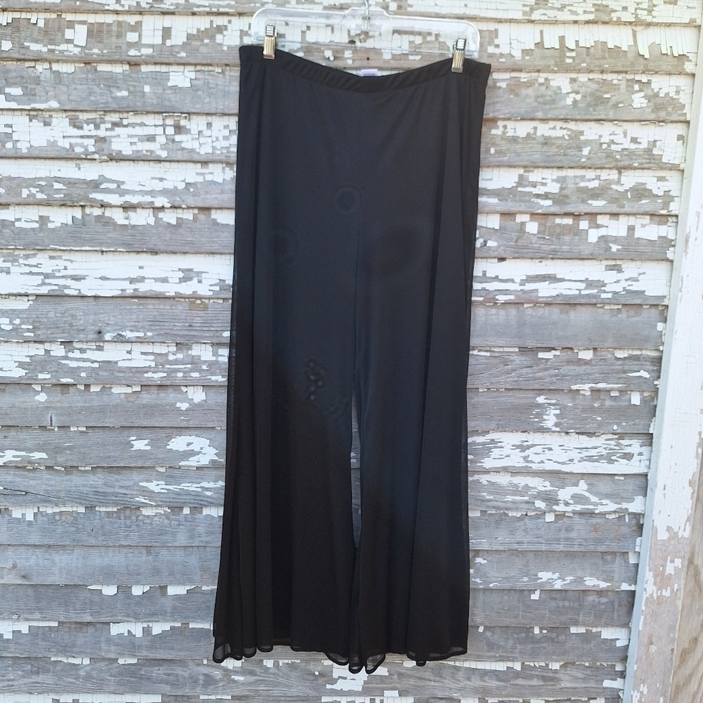 🌟 Haute wide leg pants with sheer overlay size petite XL NWT